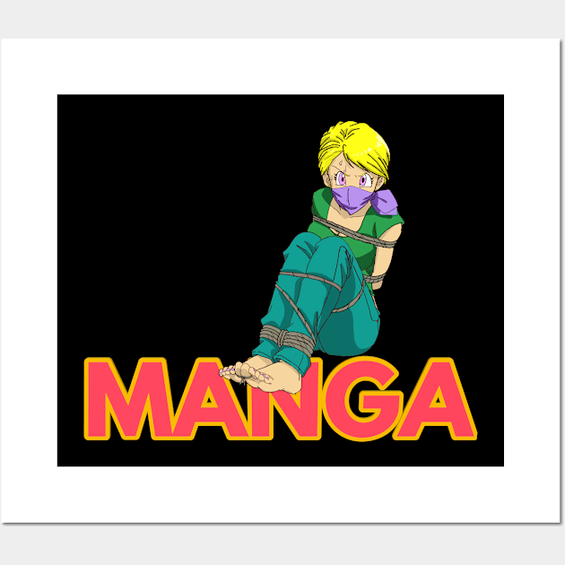 Manga with tied feet blonde haired Girl Wall Art by FromBerlinGift